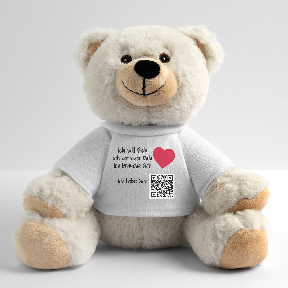 TeddyBär mit "Ich Liebe dich" Style [Customized] - Weiß