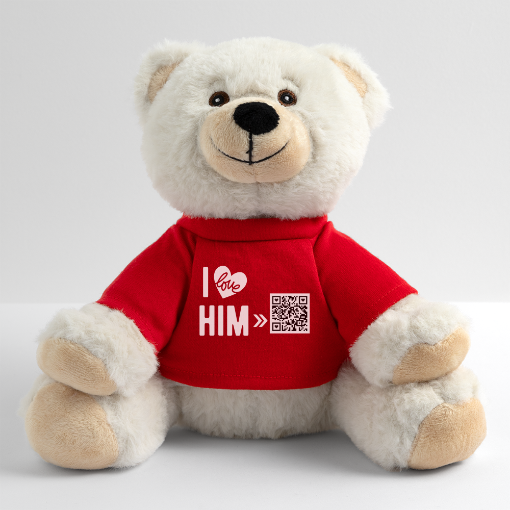 TeddyBär mit "I Love Him" Style [Customized] - Rot