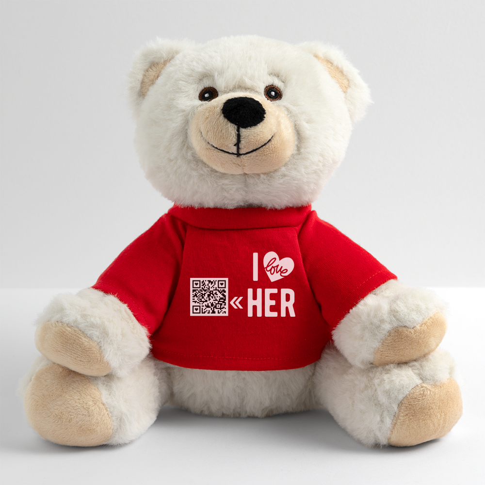 TeddyBär mit "I Love Her" Style [Customized] - Rot