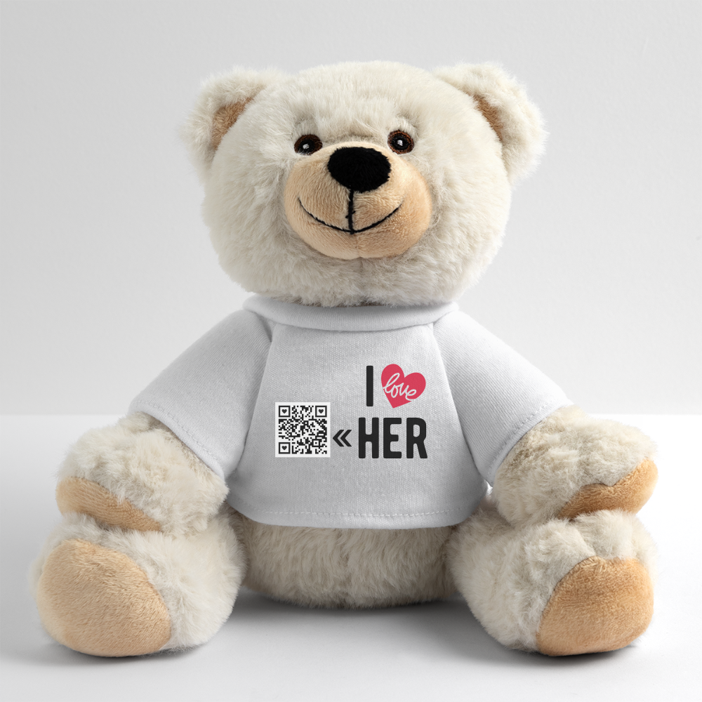 TeddyBär mit "I Love Her" Style [Customized] - Weiß