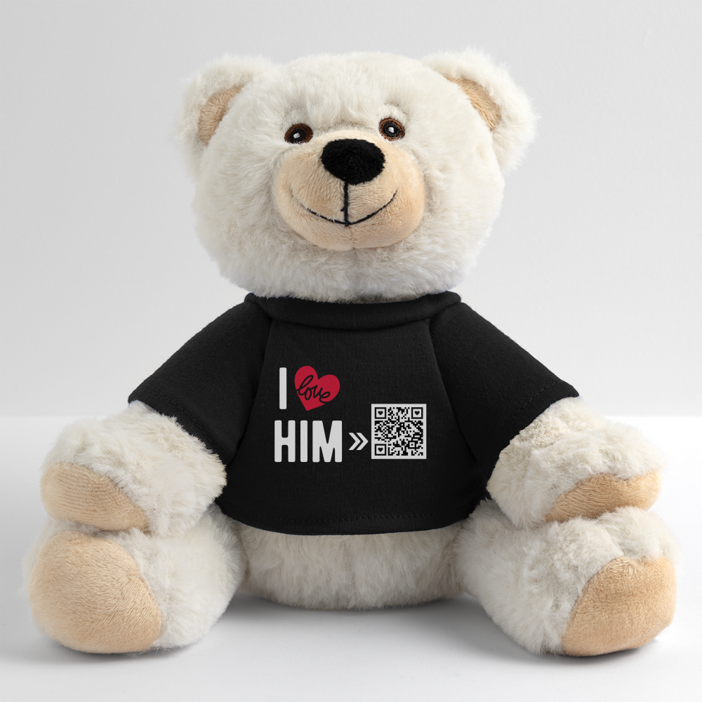 TeddyBär mit "I Love Him" Style [Customized] - Schwarz