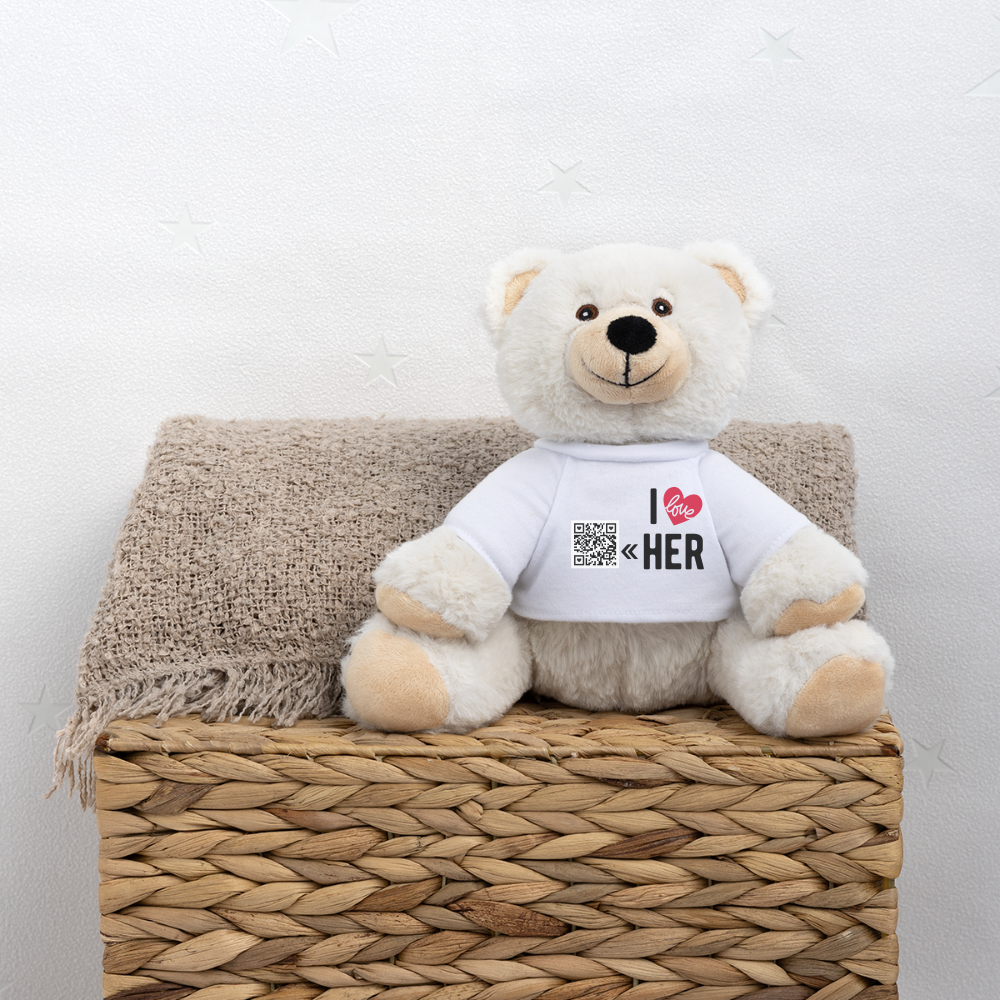 TeddyBär mit "I Love Her" Style [Customized] - Weiß