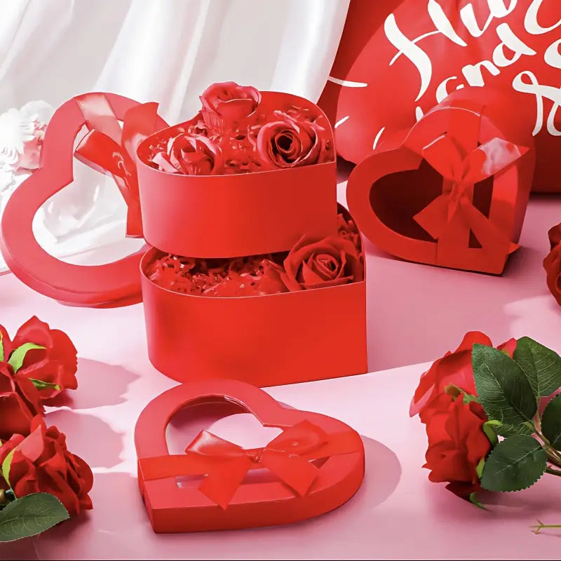 AlphaHeim Valentinstag personalisierte Heart Shape Geschenkbox inklusiv (Schokoladen, Rosen, Herz)