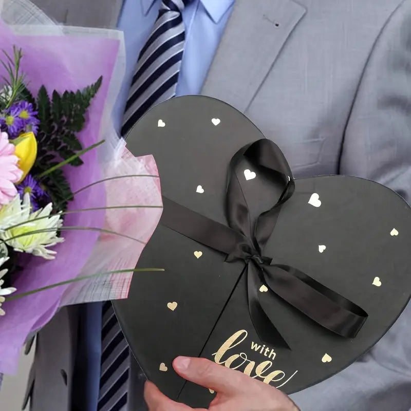 AlphaHeim Valentinstag personalisierte Heart Shape Geschenkbox inklusiv (Schokoladen, Rosen, Herz)