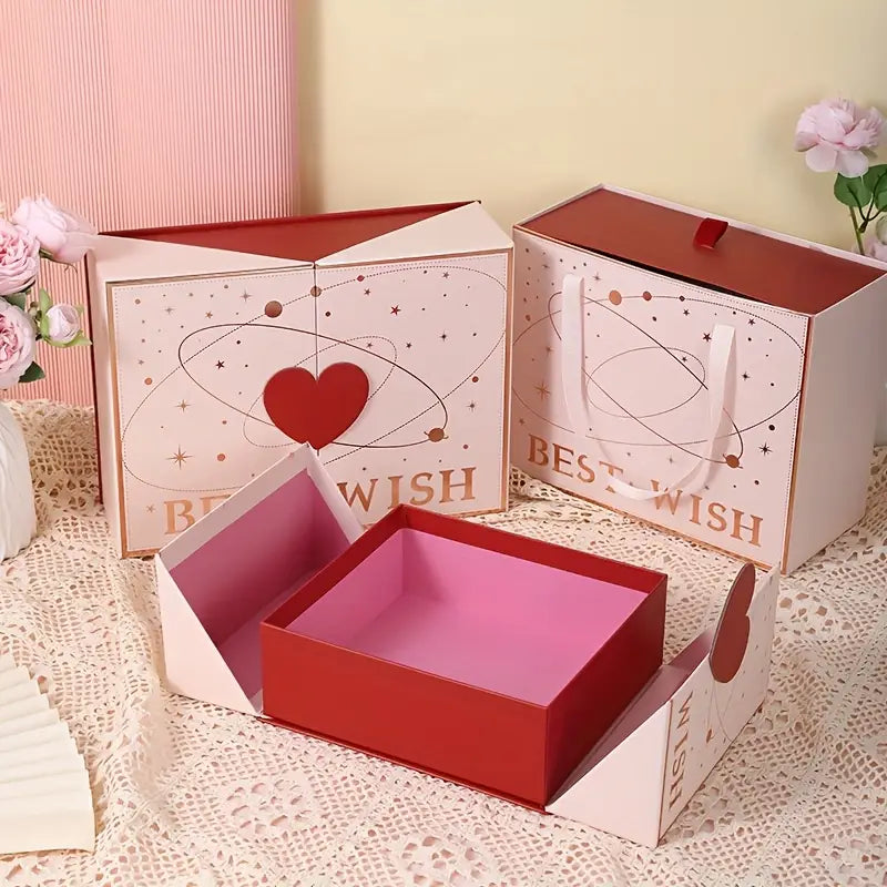 AlphaHeim Valentinstag personalisierte Geschenkbox inklusiv (Schokoladen, Rosen, Herz)